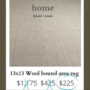 Wool 13x13 area rug